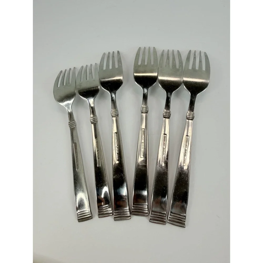 4 Dinner Forks 2 Salad Wallace Napoli Stainless Flatware Glossy Lot